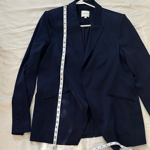 Favorite Daughter The Satin Blazer Navy Venetian Blue Women’s Medium - Picture 10 of 11